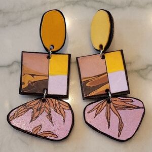 Artist Made Geometric Dangle Earrings